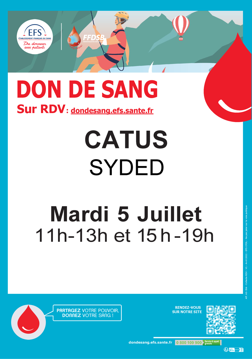 Don du sang - Syded - Catus