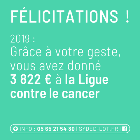 3 822 € pour la Ligue contre le cancer