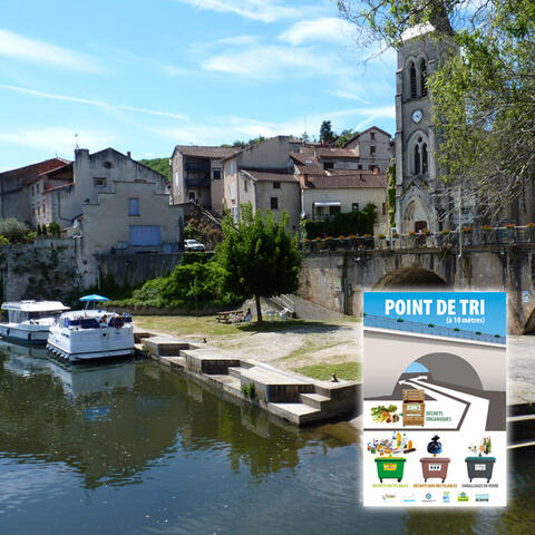 Tri fluvial sur le Lot - village de Laroque des Arcs