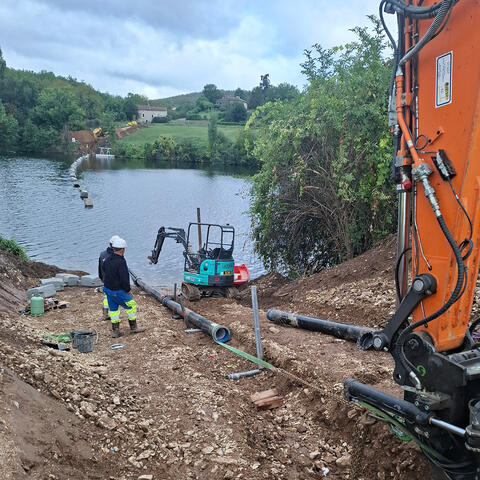 Canalisation Arcambal rivière Lot - Syded